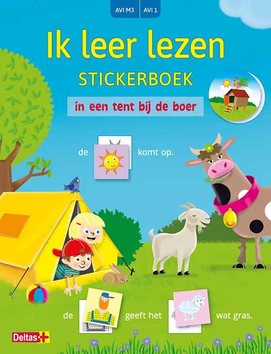 Stickerboek in een tent bij de boer