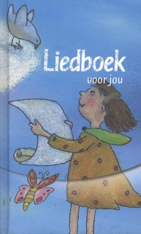 Liedboek kind blauw m tekening witsnede