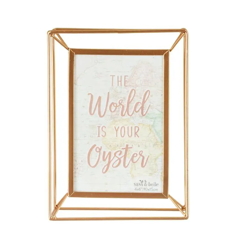 Fotolijstje in roze en goud World explorer