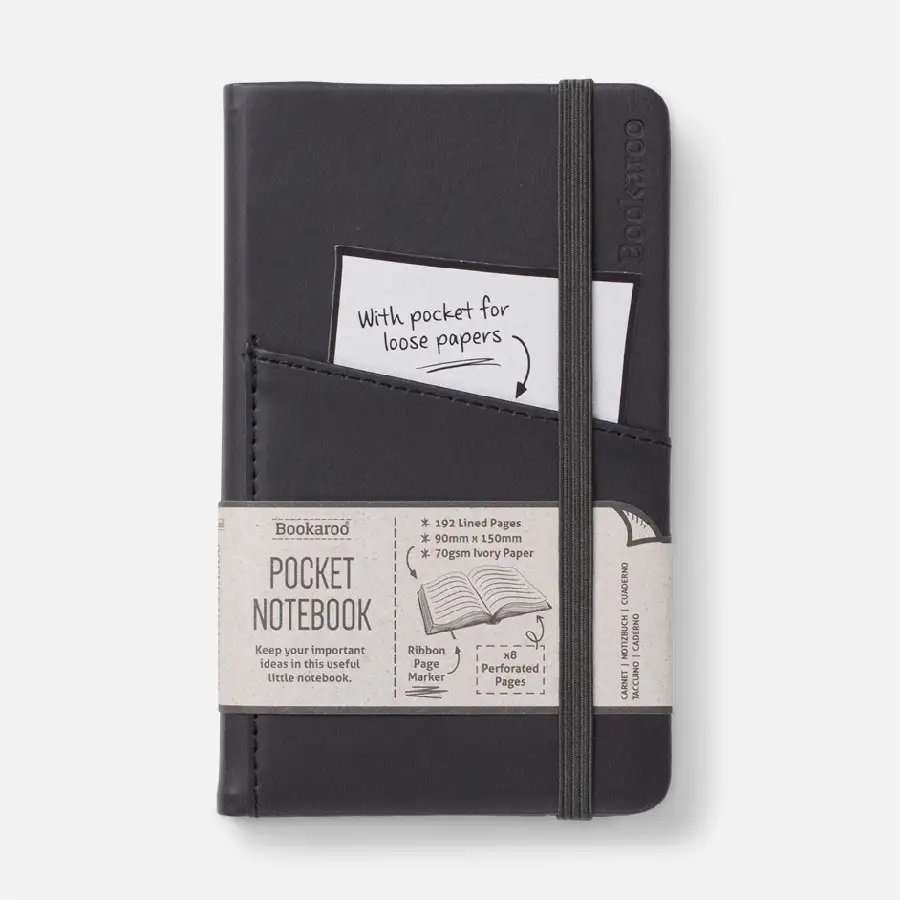 Bookaroo A6 pocket notebook- Black