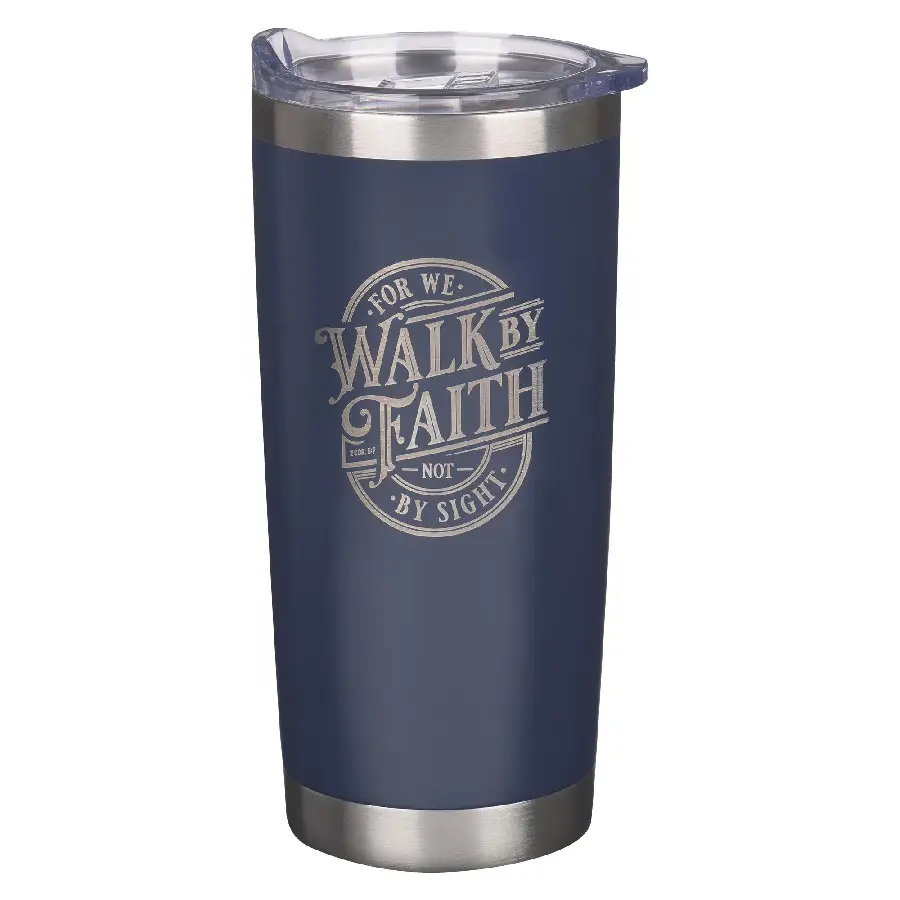 Walk By Faith 2 Cor. 5:7 Tumbler SS Navy