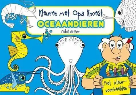 Kleuren met opa knoest oceaandieren