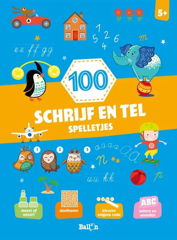 100 schrijf- en telspelletjes 5+