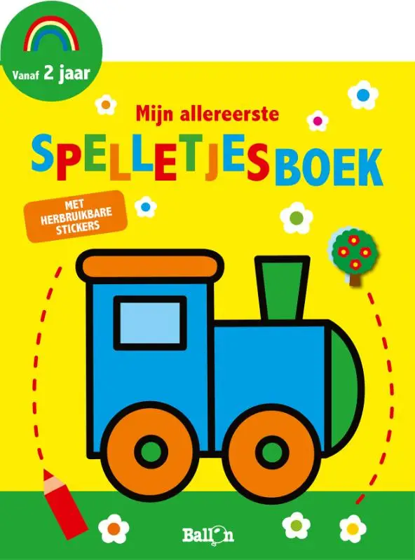 Spelletjesboek met stickers geel 2+