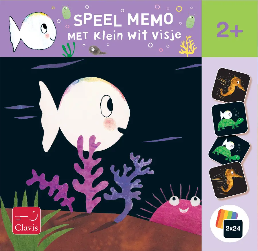Speel memo met Klein wit visje