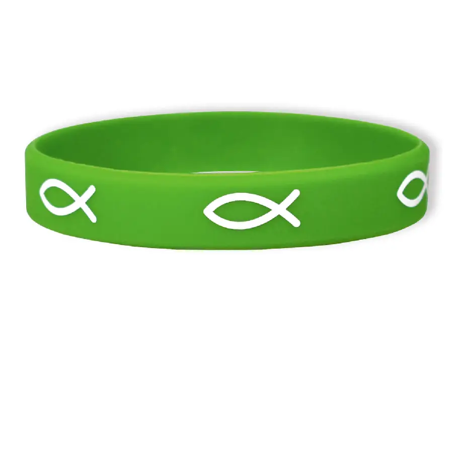 Armband rubber vis groen