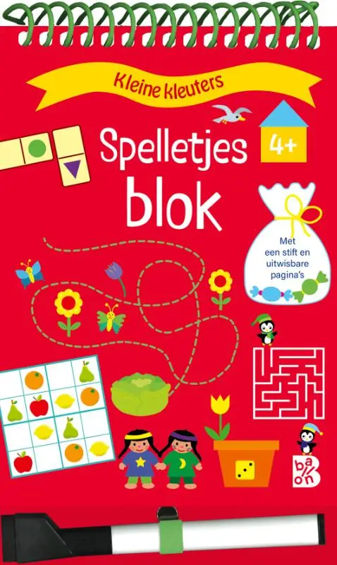 Spelletjesblok met viltstift 4+