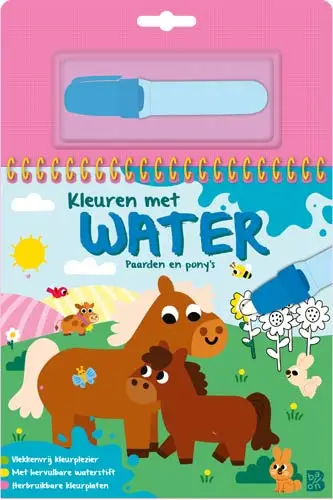 Kleuren met water 2026: Paarden en pony'