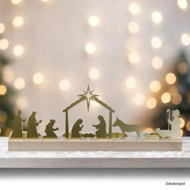 Theelichthouder kribbe goud 35cm