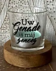 Theelichthouder/mango Mijn genade is u g