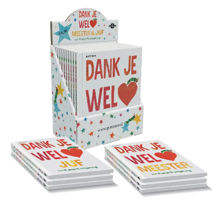 Display dank je wel juf/meester rupsje