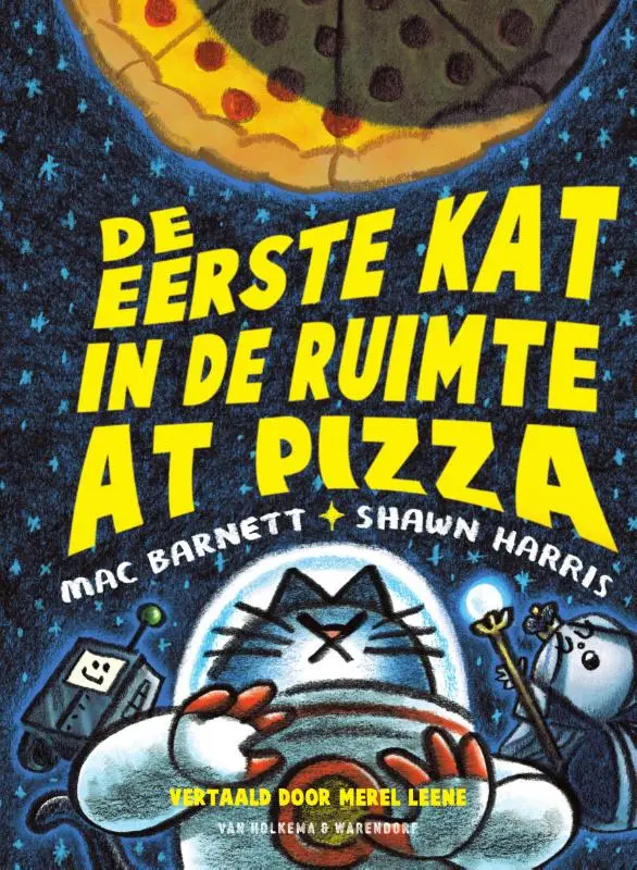 Eerste kat in de ruimte at pizza